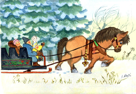 イラスト画像：『馬ぞり』